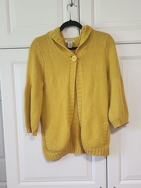 Vertigo Paris Mustard Yellow Hooded Button Cardigan